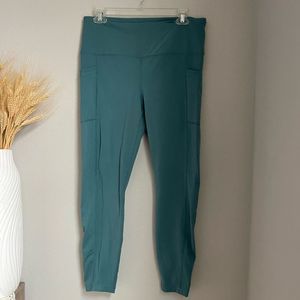 Yogalicious Lux Women's Teal Cropped Ankle Leggings - Size XL